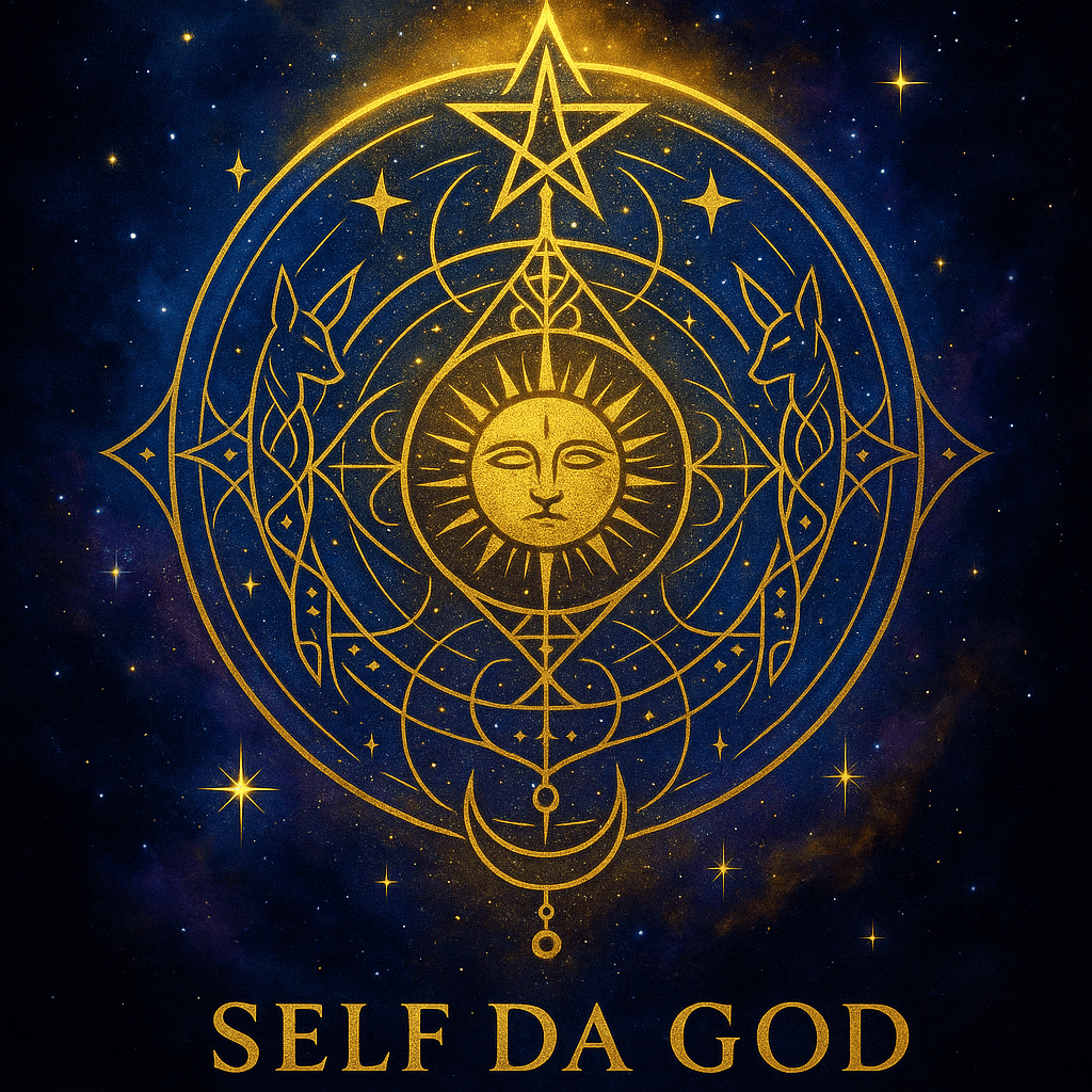 Self Da God Lyra-Vega Starseed sigil representing divine frequency activation and cosmic energy alignment.